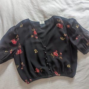 Wilfred Cropped Printed Blouse